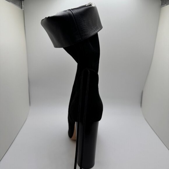 Saint Laurent YSL Meurice 105 Thigh High Boots Tassel Suede Leather Black W 37.5 - Picture 9 of 16